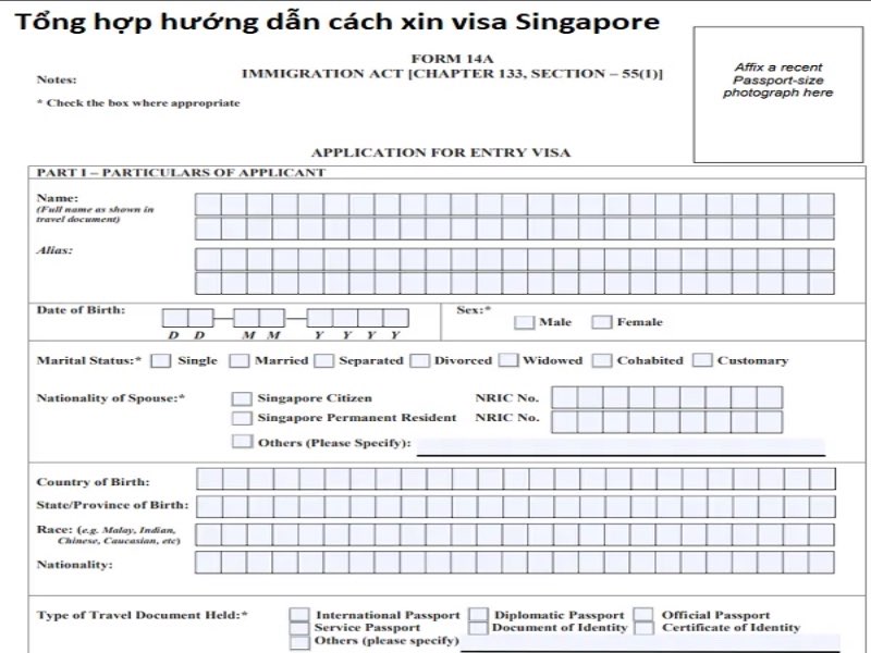 Mẫu đơn xin cấp visa